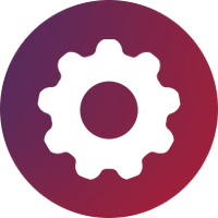 Icon of a clock surrounded by RSSims company's brand colors