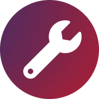 Icon of a wrench surrounded by RSSims company's brand colors
